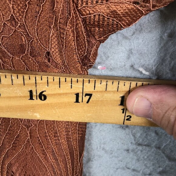 Rust Lace Dress Womens 3XL Sheer Flowy Boho Artsy Dressy Midi Event - Picture 5 of 16